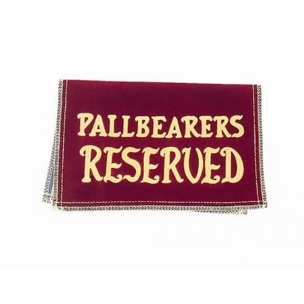 Afs Velvet Reserved Seat Signs - Reserved Pallbearer 5711113 - main
